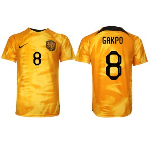 Holandia Cody Gakpo #8 Koszulka Podstawowych MŚ 2022 Krótki Rękaw